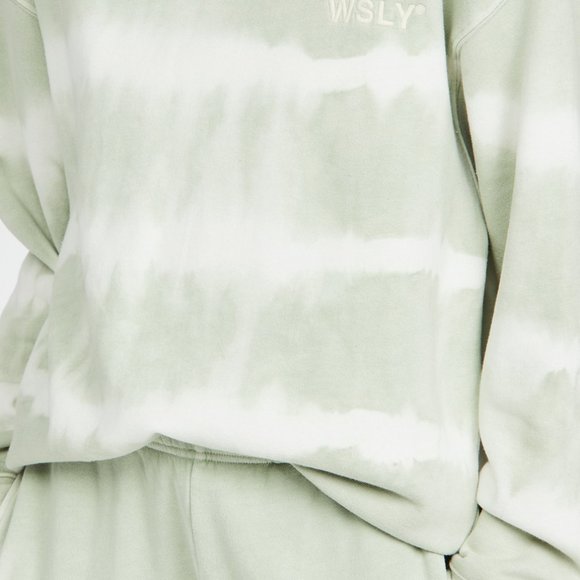 WSLY - The Ecosoft oversized tie-dyed organic cotton-blend fleece hoodie NWOT - Picture 4 of 6